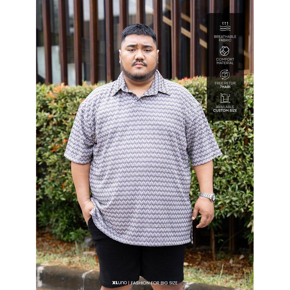 XLUNO ETHICAL POLO MAUVE BAJU POLO PRIA JUMBO KNIT BIG SIZE LENGAN PENDEK