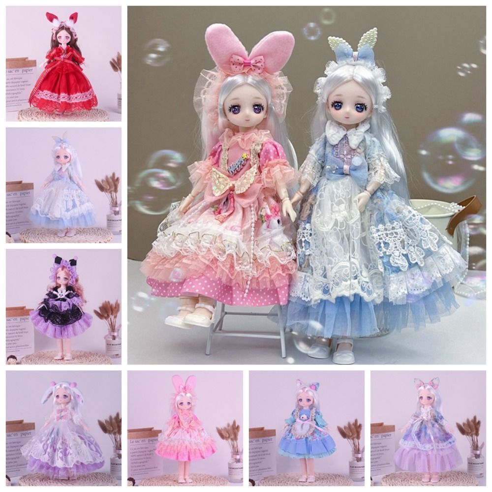 Multiple Movable 30Cm Bjd Doll Toy Removable Joint Doll Attract Eyes Lace Doll Bjd Dolls