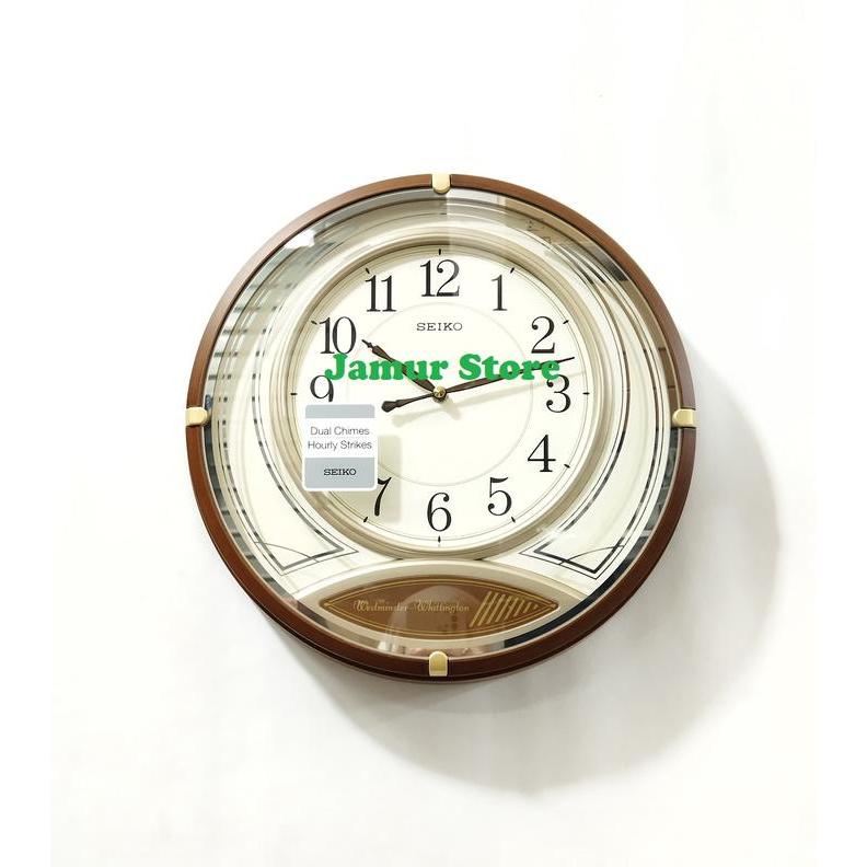 QXD215 Brown Case Jam Dinding SEIKO QXD215B Westminster Whittington