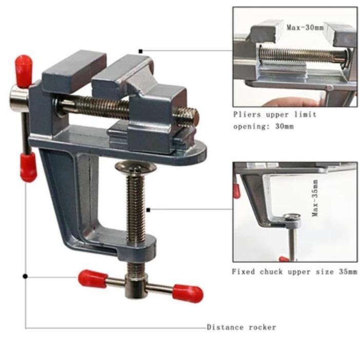 Vixplorn Ragum Meja Mini /Catok Meja Mini Clamping Table Vise Bench/Vise Clamp Catok Ragum Putar