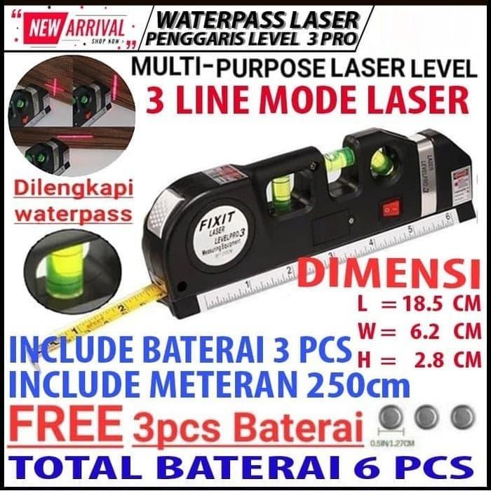 Original Fixit Laser Level Pro3 Kombinasi Meteran Laser Waterpass