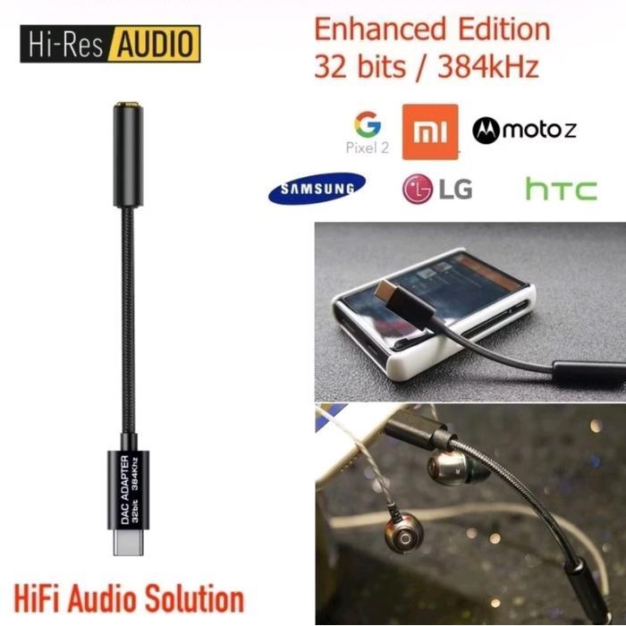 "New" Kabel USB DAC 32Bit/384kHz Type C ke 3.5mm Adaptor HIFI DAC CX31993 Chip CX-PRO