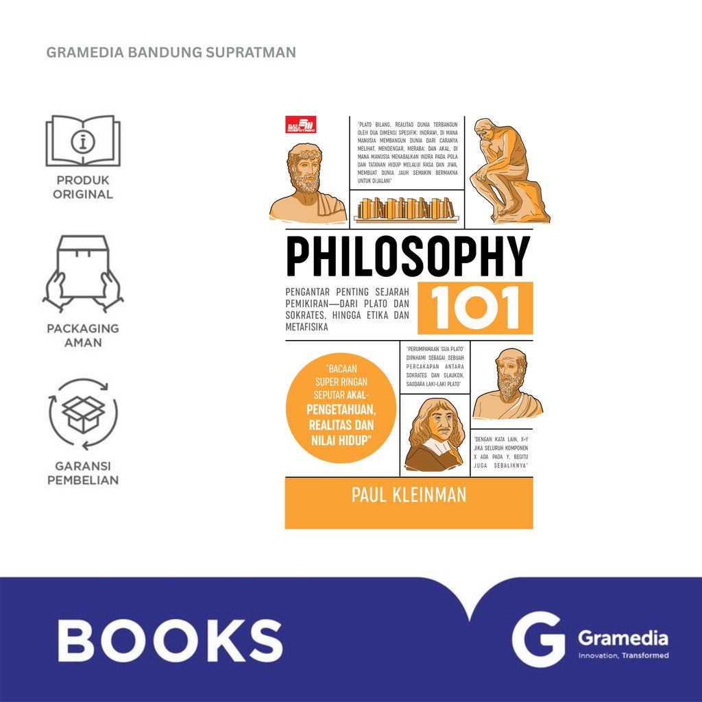 Gramedia Bandung Supratman | Buku PHILOSOPHY 101: PENGANTAR PENTING SEJARAH PEMIKIRAN—DARI PLA | Buk