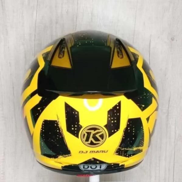 Helm Kyt Dj Maru #16 Crimson Yellow Black