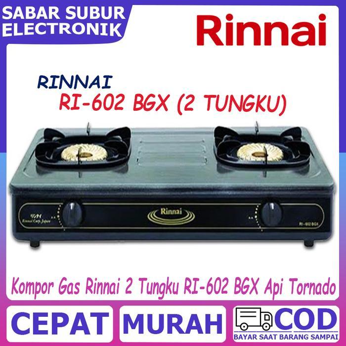 Kompor Gas Rinnai 2 Tungku RI-602 BGX Api Tornado