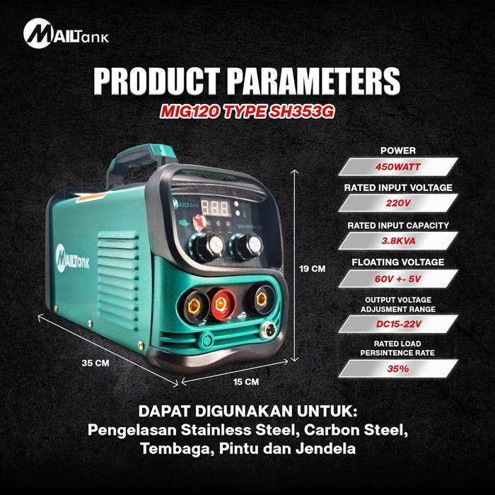 {LIVE} Mesin Las MIG/MMA MAILTANK Mesin Las MIG MailTank SH353G MIG120 450 WATT