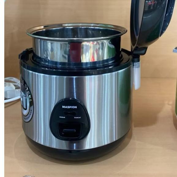 Maspion Rice Cooker Magic Com Mini 0,6 Liter 0.6L Mrj 0623 Bsss Stainless Mrj-0623Bsss Mrj0623Bsss