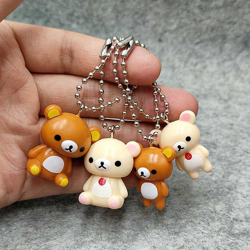 Rilakkuma Korilakkuma Key Chain Couple Relax Bear Cute Keychains New Bags Car Keys Ring Pendant
