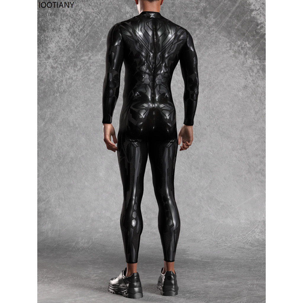 Men's Cyber mechanical Armor Bodysuit Punk Cosplay Bodysuit Steampunk Costume Halloween Party Show