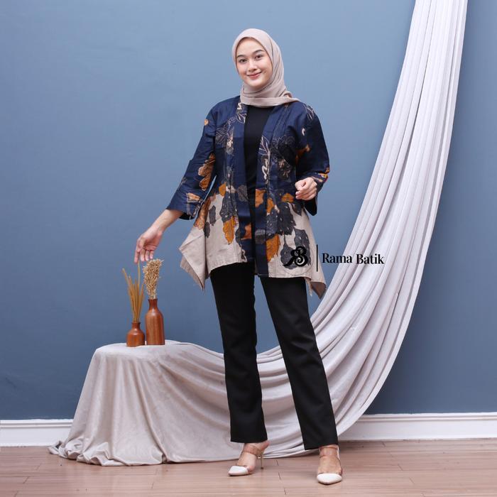 Blazer Batik Atasan Wanita Outer Batik Kantor Modern