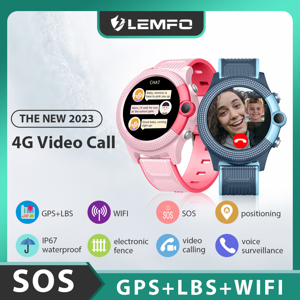 LEMFO 4G Kids Smart Watch 2023 Video Call Baby Smartwatch GPS WIFI LBS Watch For Children IPX7 Water