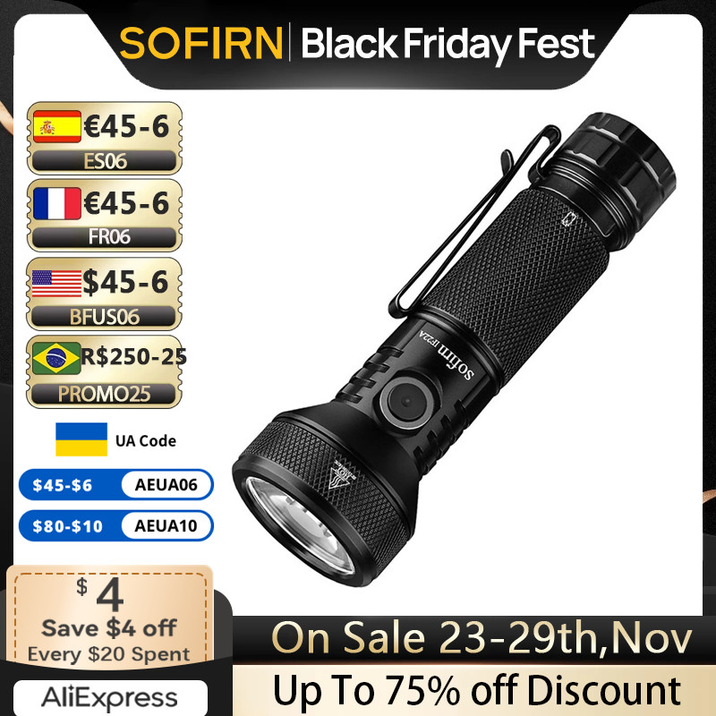 Sofirn IF22A 2100lm 21700 LED Torch Powerful Flashlight SFT40 680M USB C Rechargeable Charging Torch