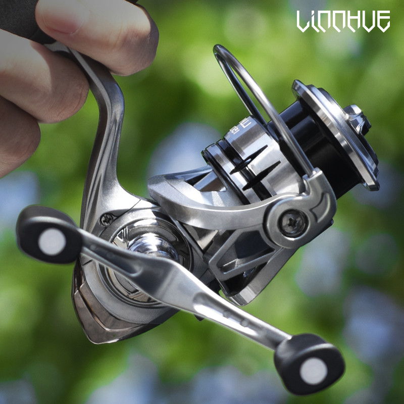 LINNHUE Reel Fishing LX1500S 2500S Shallow Spool Metal Double Grip Spinning Reel Fishing Accessory S