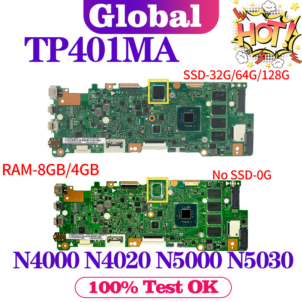 Mainboard For ASUS TP401MA TP401MAS TP401MARB TP401MAR R406MA J401MA Laptop Motherboard N4000/N5000