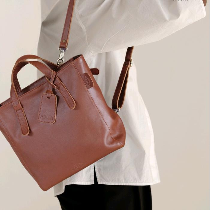 terlaris Tas Kulit Asli Wanita Melisa 3 in 1 Kulit Tas Ransel Selempang Multifungsi Tab 10 Inch 100%
