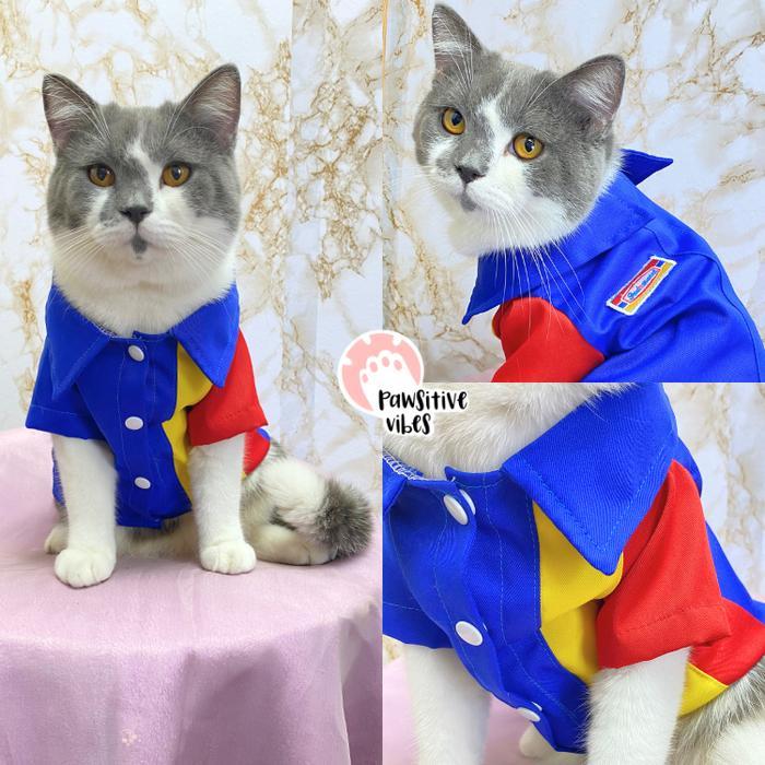 Kostum Kucing Seragam Indomaret - Baju Kucing Anjing Lucu Cowok Cewek - Baju Kucing Anjing Kelinci