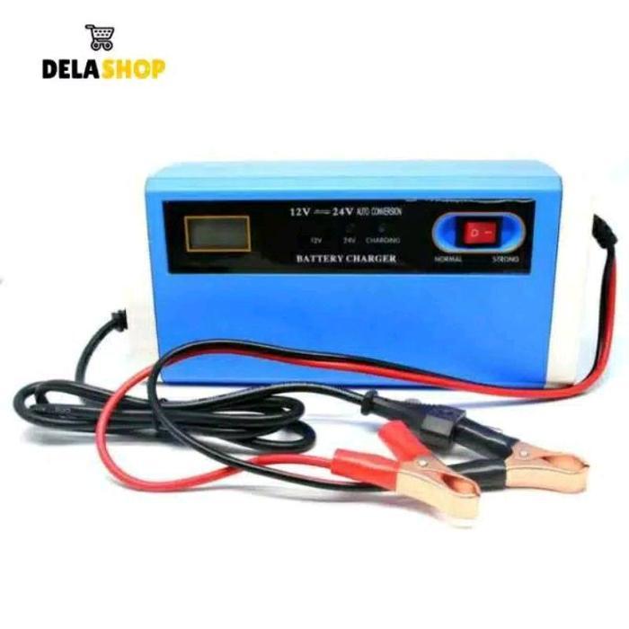 Charger Aki Mobil Motor Portable 12-24 10A / Charger Accu Cas Intelligent Chip Cas Aki Cas Accu