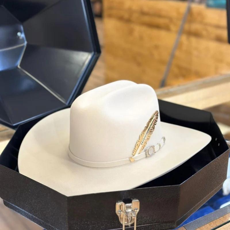 Feathered Wool Hat for Music Festival Adult Winter Autumn Hat Formal Event Fedoras Stage Show Hat