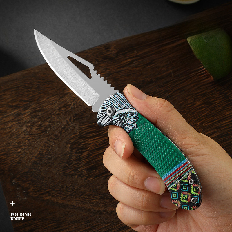 Indian Pocket Knife, Outdoor Camping Portable Sharp Knife, Edc Pocket Knife, Stainless Steel