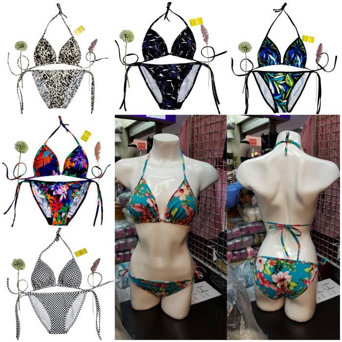 Set Bikini Motif Tali samping two piece sexy Swimsuit Bikini sexy Swimwear