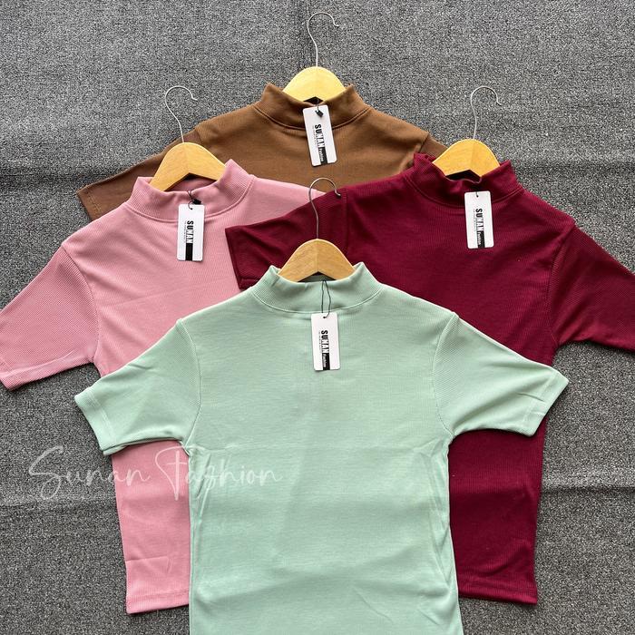 TURTLENECK lengan pendek / Turtleneck pendek Wanita