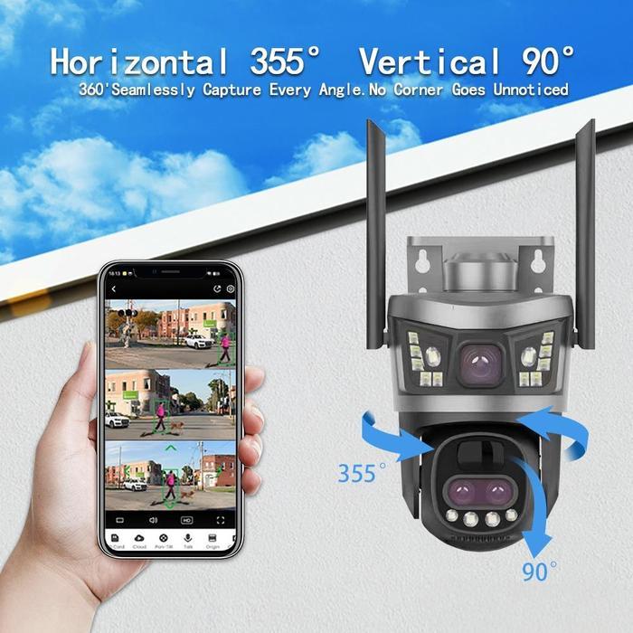 CCTV V380 PRO Kamera cctv Pakai Sim Card Y12 Solar CCTV 10MP Kamera Cctv Kecil Terhubung Ke Hp