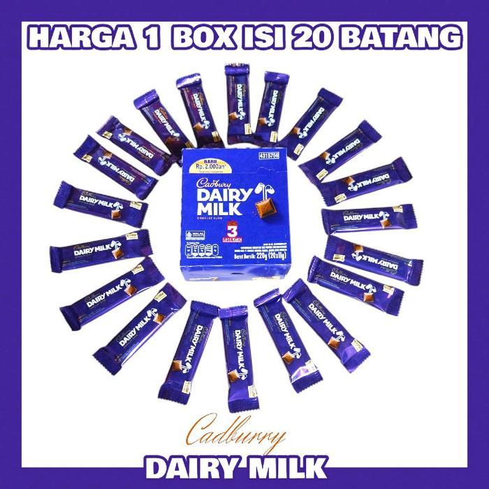 Coklat Cadbury Dairy Milk 11G 1 Box Isi 20 Pcs Terpercaya