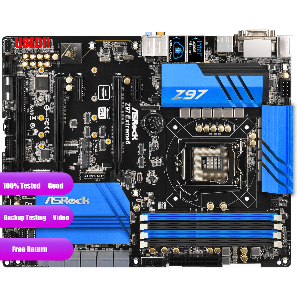 Asrock Z97 Extreme6 Desktop Board Usb3.0 3 Ddr3 Lga1150 Z97 Motherboard