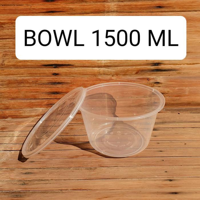 (PROMO RAMADHAN) THINWALL MANGKOK BULAT 1500 ML (ISI 25 PCS) - MANGKOK PLASTIK 1500 ML PREMIUM