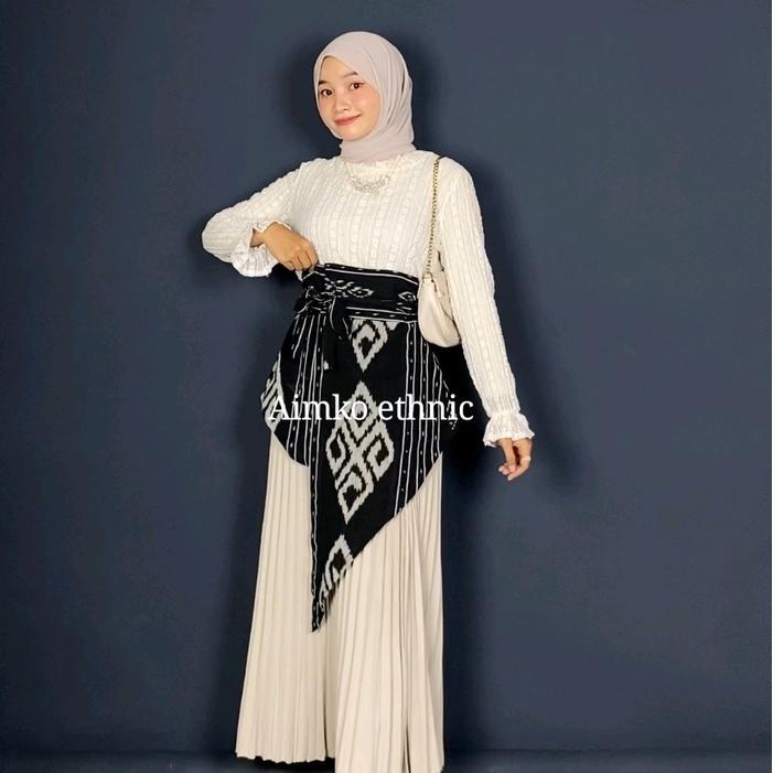Obi tenun etnik - obi belt - belt tenun - ikat pinggang tenun - ikat pinggang wanita