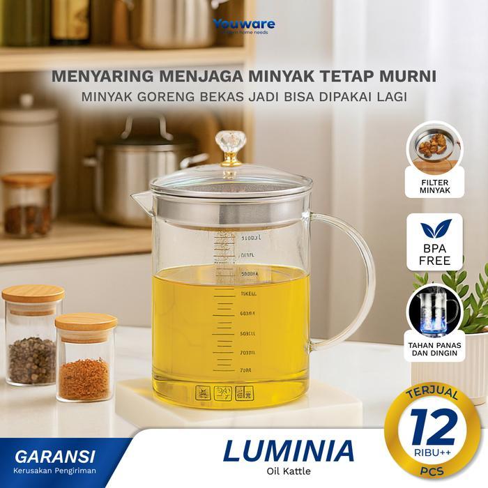 Promo Guncang (Cod) Youware - Luminia Wadah Saringan Minyak Kaca Penyaring Sisa Minyak Gorengan