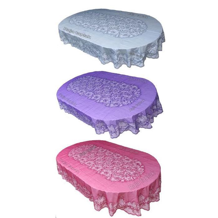 Taplak Meja Makan Oval 6 Kursi Anti Air