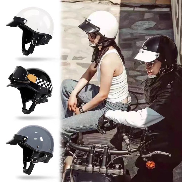 Vintage Motorcycle Helmet Scooter Half Helmet Cruiser Prince Motorcycle Helmet