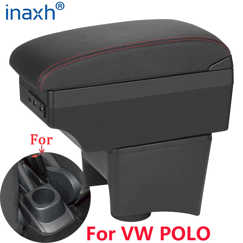 For Volkswagen POLO Armrest new For VW POLO Mk5 6R Vento Car Armrest box Interior Parts Storage Box