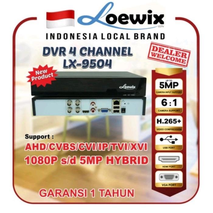 Loewix 5 Mp Dvr 4 Channel Lx-9504 4Ch Xmeye Full Channel 5Mp 6:1