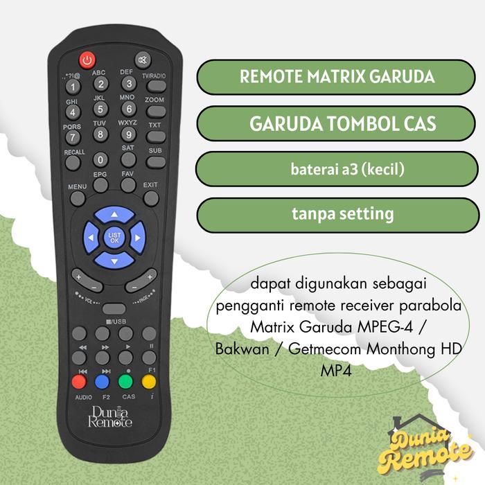 SAP Remot Remote Receiver Parabola Matrix Garuda CAS MPEG-4 /  Nex Parabola Mola Matrix Burger S2 Ga