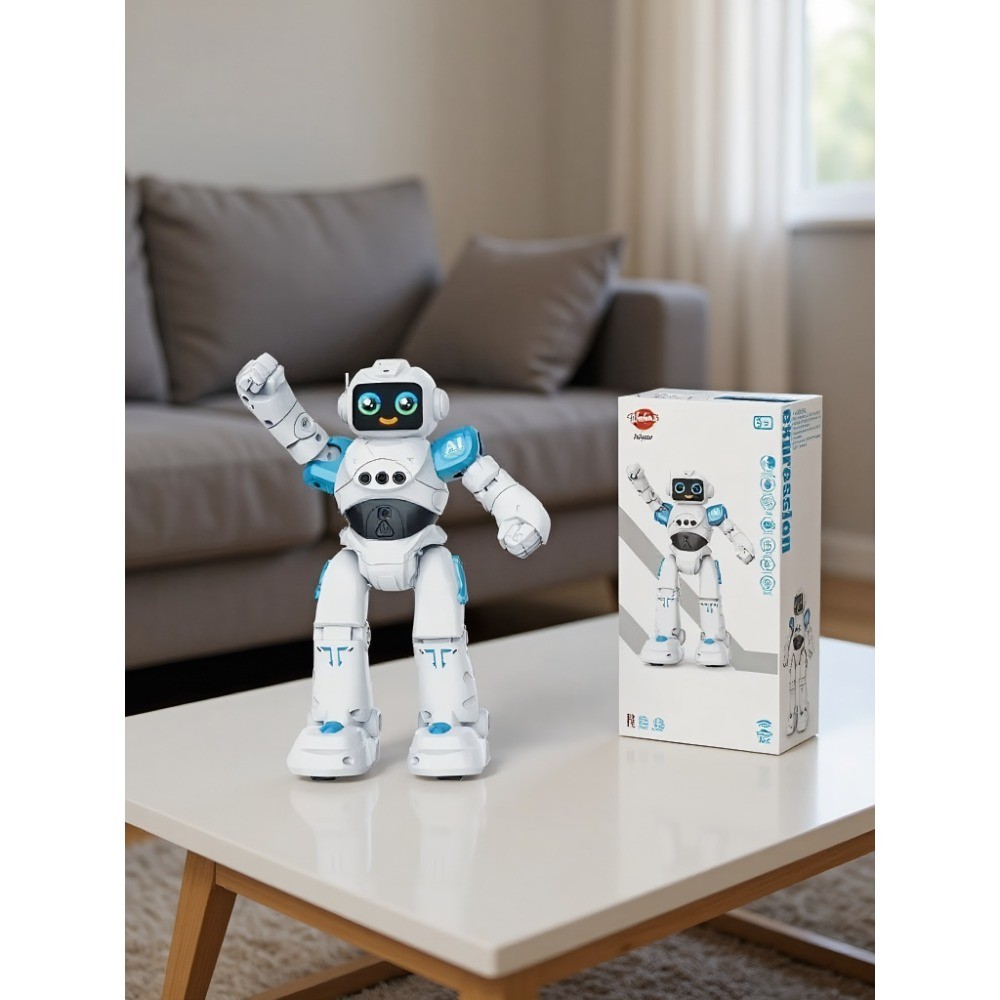 Smart RC Robot Toy for Kids - Talking Robot with Gesture Sensing, Voice & Remote Control for Boys &