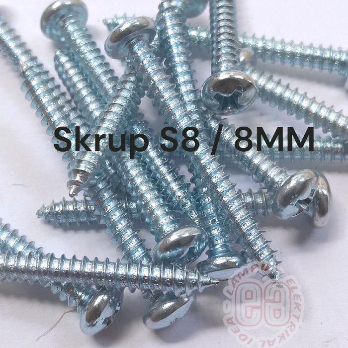 SKRUP S8 SCREW ULIR S 8 REPACK 1 PACK ISI 100 PCS TANPA FISHER S8