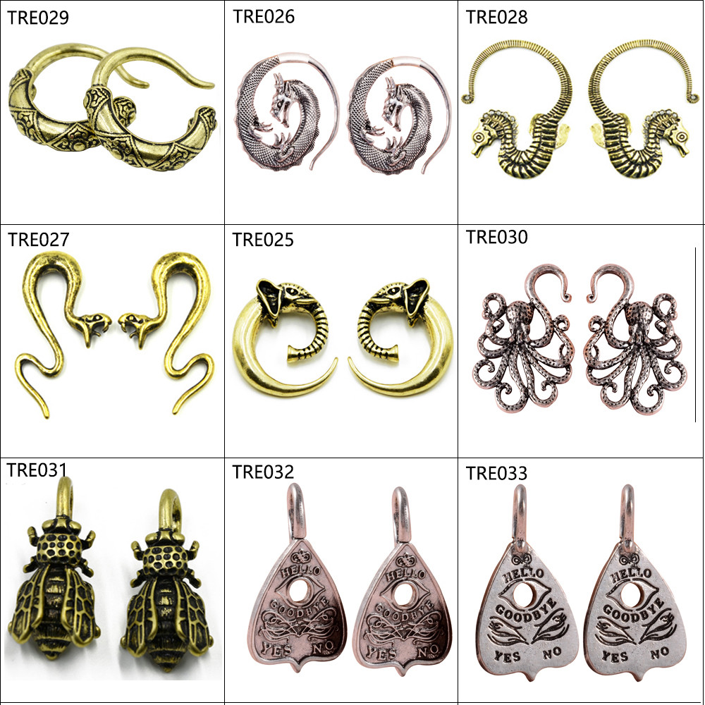 PAIR Fashion Indian Tribal Earring Spiral Taper Stretcher Piercing Gauge Expander Plugs Body Jewelry