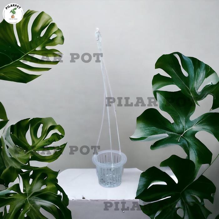 "New" pot bunga tanaman gantung nkt netpot 14cm BENING - nkt netpot anggrek