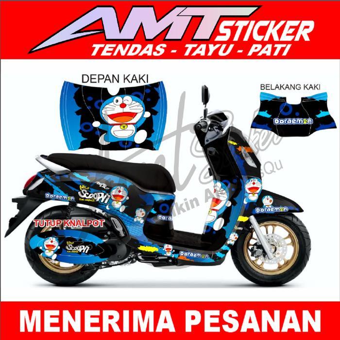 Stiker Decal Full Body Motor Scoopy Gambar Kartun Doraemon Biisa Ganti Gambar Dan Tulisan Sesuai