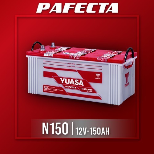 Aki Premium Yuasa N150 | Aki Basah Untuk Truk, Genset, Forklift, Tractors