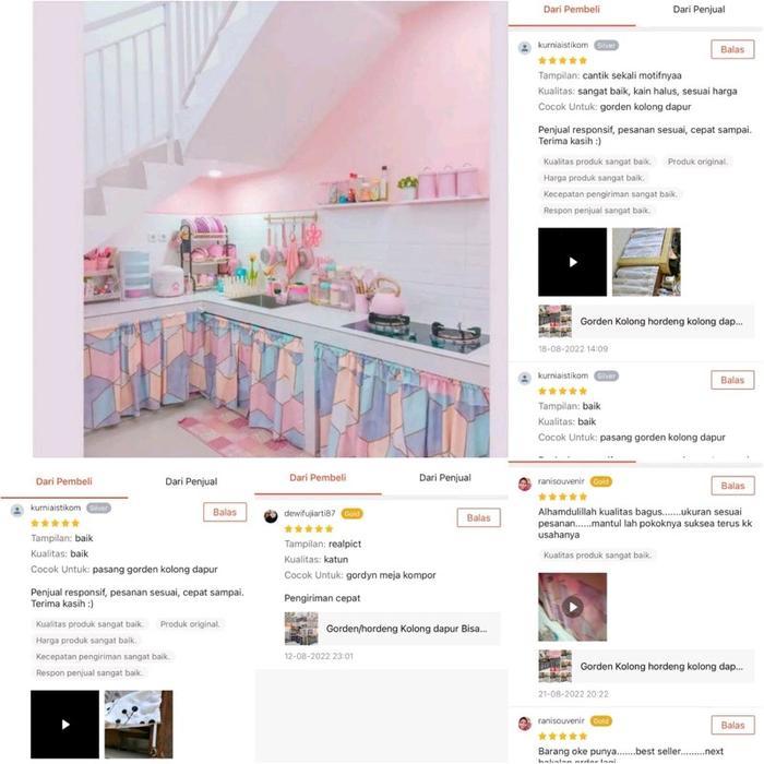 Best Seller Gordeng Kolong Dapur Katun Premium Kain Katun Tirai Penutup Original