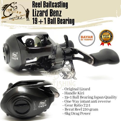 Reel BC Baitcasting Lizard Benz (19+1Bearing) Handle kiri Murah