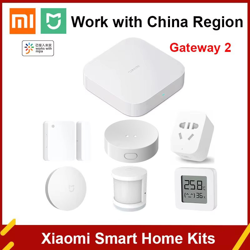 Xiaomi Smart Home Kit Mijia Gateway 2 Hub Door Human Body Sensor Temperature Humidity Sensor