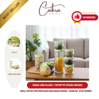 CAKRA Toples Kaca Beling 3in1 / Toples kue Lebaran