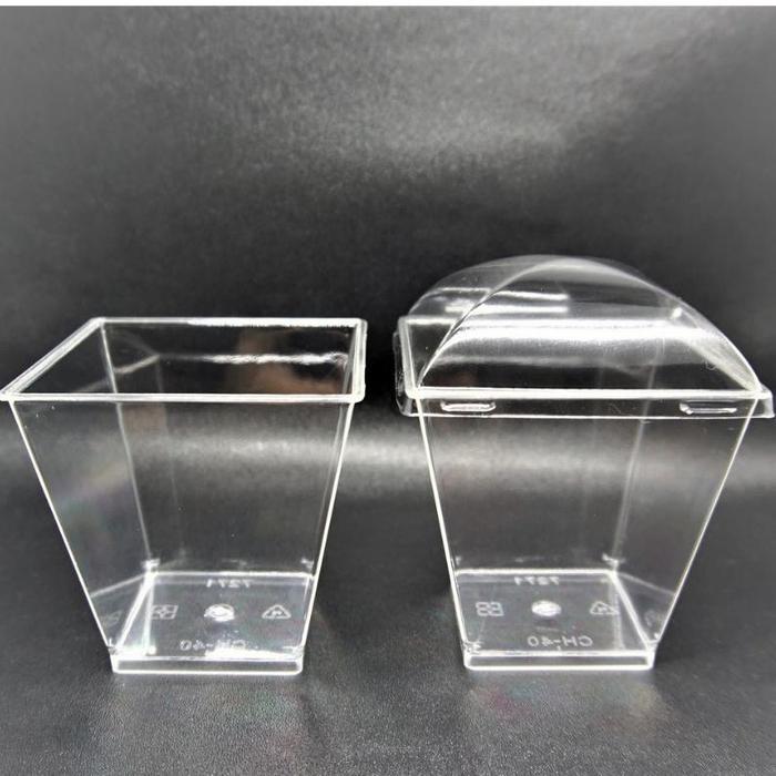 JELLY CUPCH 40 / DESSERT CUP / CUP PUDDING / CUP CAKE CH-40 + LID (PAKET 25 PCS)