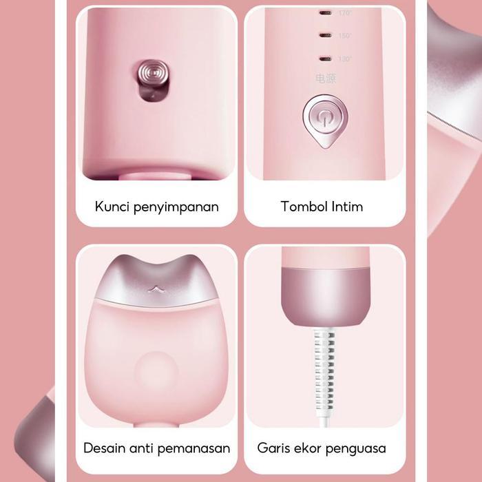 Mini Curling Iron 32mm Wol Curling Water Ripple Curling Iron Gulungan Besar Bergelombang Belat Anti