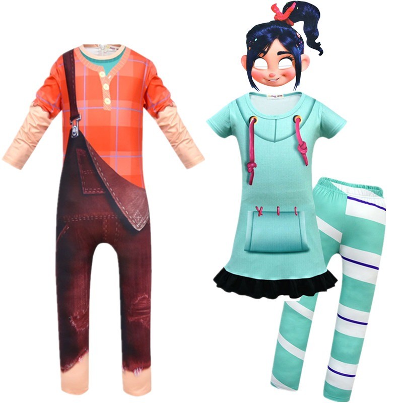 Anime Vanellope von Cos Schweetz Cosplay Costume W-Wreck-It Cos Ralph Suit Pants Halloween Outfits