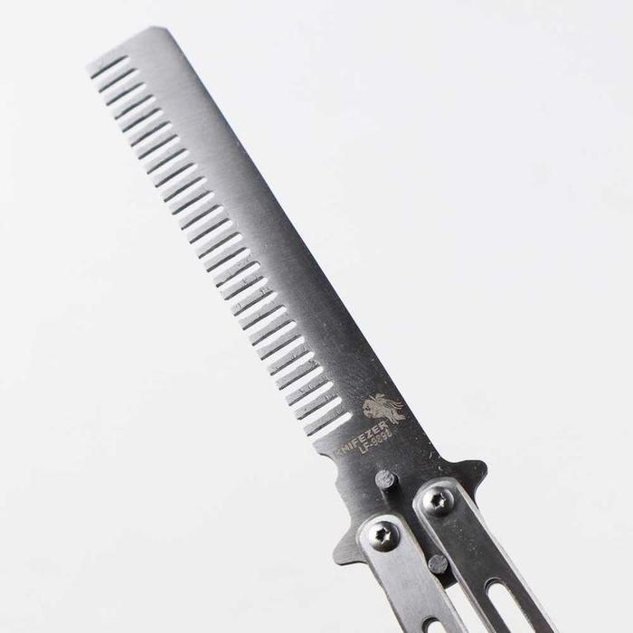 Sisir Besi Lipat Balisong Barbershop - Alat Penata Rambut Tanpa Panas - Kering Sisir Salon